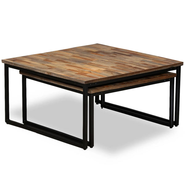 Beistelltische Ifis (2er-Set, massives Recycling-Teakholz)