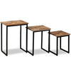 Satztisch Olemia (3er-Set aus massivem recyceltem Teakholz)