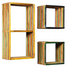 Mehrfarbiges Wandregal-Set Camilian (recyceltes Massivholz Teak)