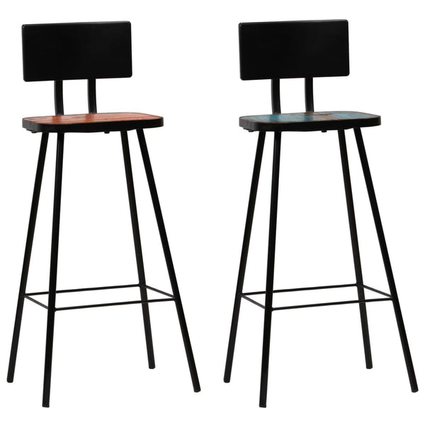 Barhocker Timmothy (2 St. recyceltes Holz)
