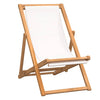 Cremefarbener Deckstuhl Teakholz Gulver 56x105x96cm