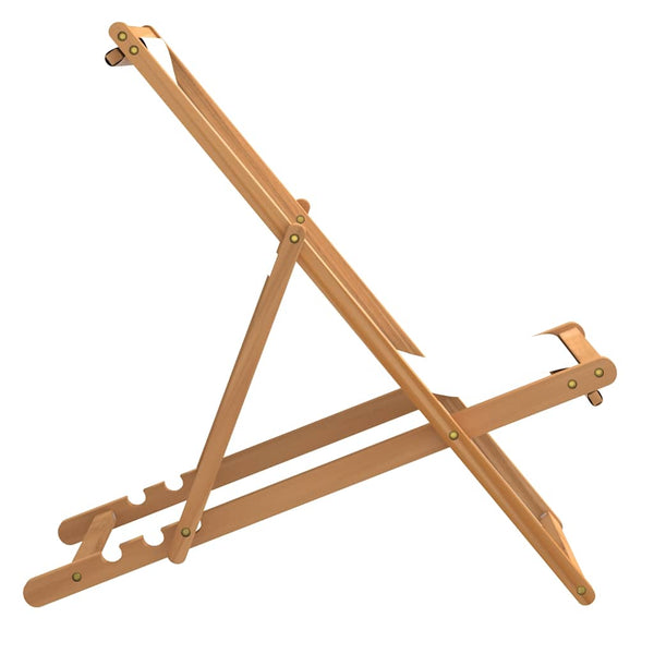 Cremefarbener Deckstuhl Teakholz Gulver 56x105x96cm
