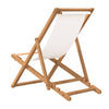 Cremefarbener Deckstuhl Teakholz Gulver 56x105x96cm
