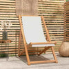 Cremefarbener Deckstuhl Teakholz Gulver 56x105x96cm