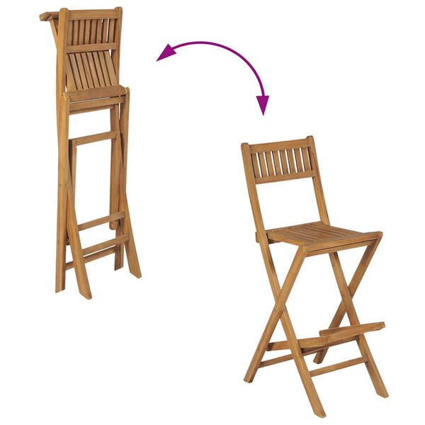 Zusammenklappbare Barhocker Baban (2 Stk. Teak)