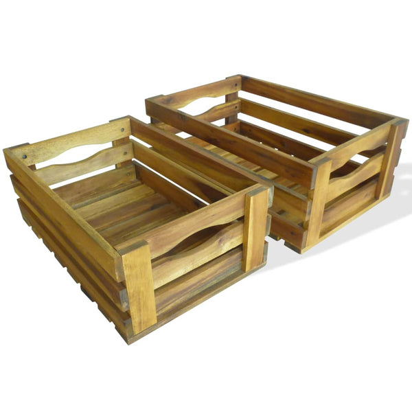 Apfelkisten-Set Geliman (2 St. Akazienholz)