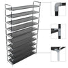 Schwarzes Schuhregal Geuget mit 10 Ablagen (Metall und Vliesstoff)