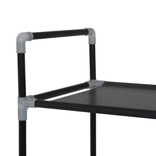 Schwarzes Schuhregal Geuget mit 10 Ablagen (Metall und Vliesstoff)