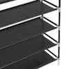 Schwarzes Schuhregal Geuget mit 10 Ablagen (Metall und Vliesstoff)