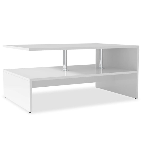 Weißer Couchtisch Semiran 90x59x42cm (Holz)