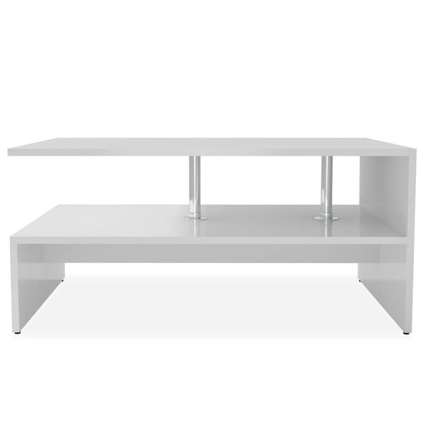 Weißer Couchtisch Semiran 90x59x42cm (Holz)