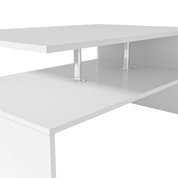 Weißer Couchtisch Semiran 90x59x42cm (Holz)