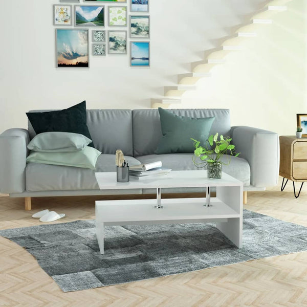 Weißer Couchtisch Semiran 90x59x42cm (Holz)