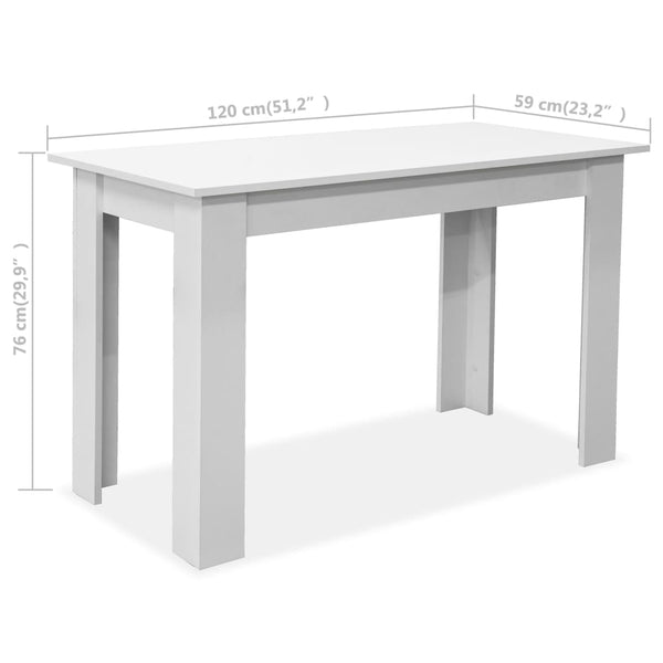 Weißer Esstisch mit Bänken Ojinica (3-tlg. Holz)