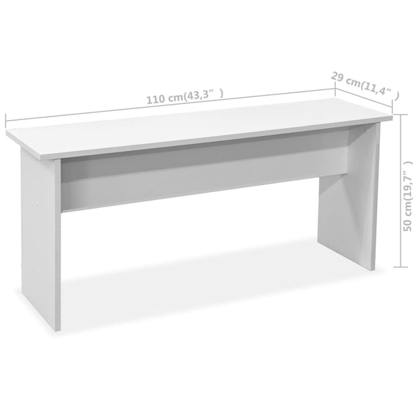 Weißer Esstisch mit Bänken Ojinica (3-tlg. Holz)