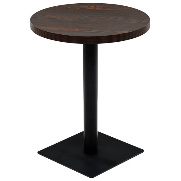 Dunkler Bistrotisch Zelica 60x75cm (MDF und Stahl, rund, Esche)