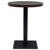 Dunkler Bistrotisch Zelica 60x75cm (MDF und Stahl, rund, Esche)