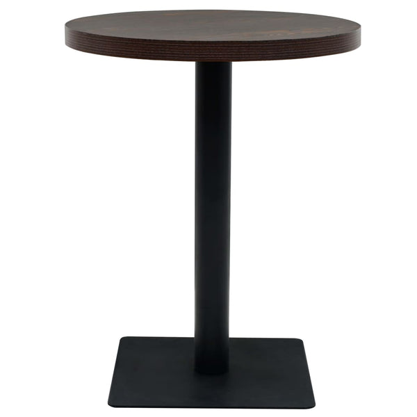 Dunkler Bistrotisch Zelica 60x75cm (MDF und Stahl, rund, Esche)