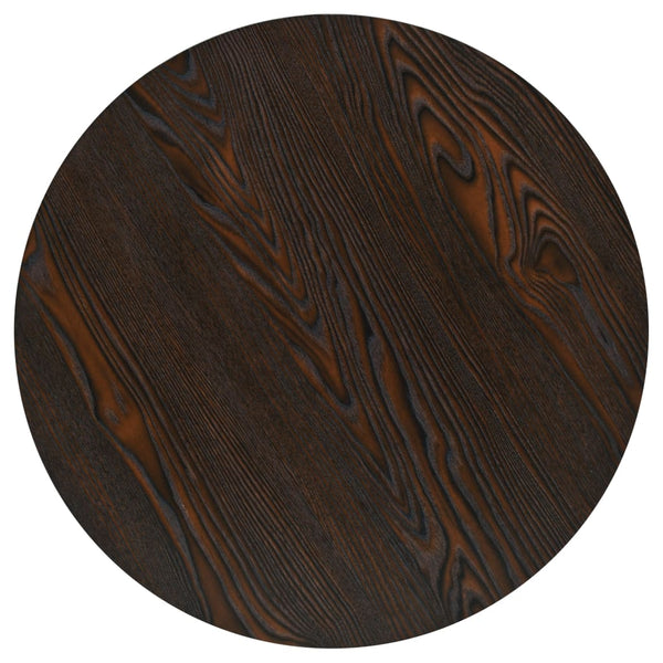 Dunkler Bistrotisch Zelica 60x75cm (MDF und Stahl, rund, Esche)