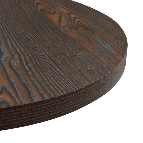 Dunkler Bistrotisch Zelica 60x75cm (MDF und Stahl, rund, Esche)