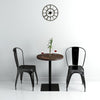 Dunkler Bistrotisch Zelica 60x75cm (MDF und Stahl, rund, Esche)