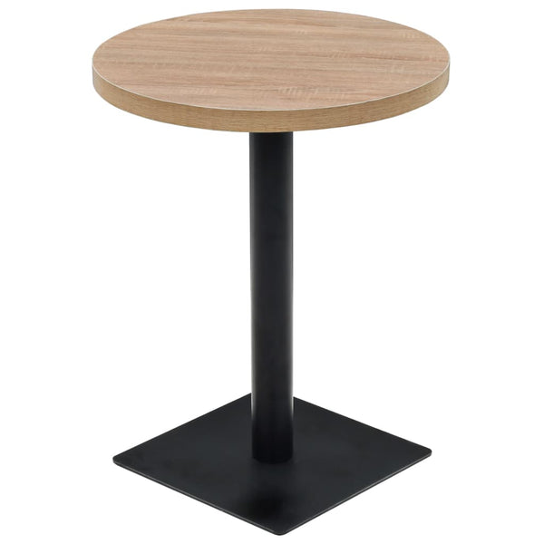 Bistrotisch Zelica eichenfarben 60x75cm (MDF und Stahl, rund)
