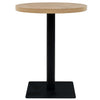 Bistrotisch Zelica eichenfarben 60x75cm (MDF und Stahl, rund)