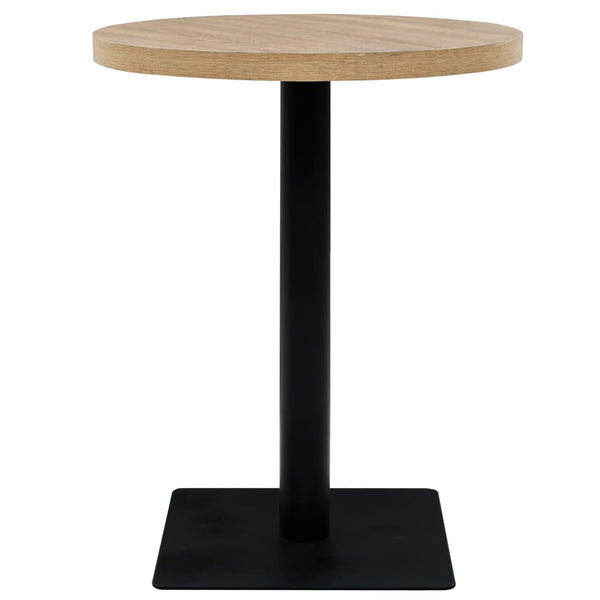 Bistrotisch Zelica eichenfarben 60x75cm (MDF und Stahl, rund)