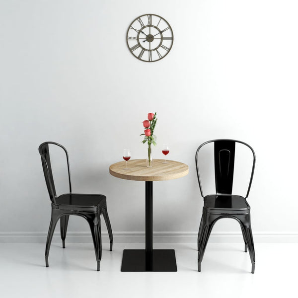 Bistrotisch Zelica eichenfarben 60x75cm (MDF und Stahl, rund)