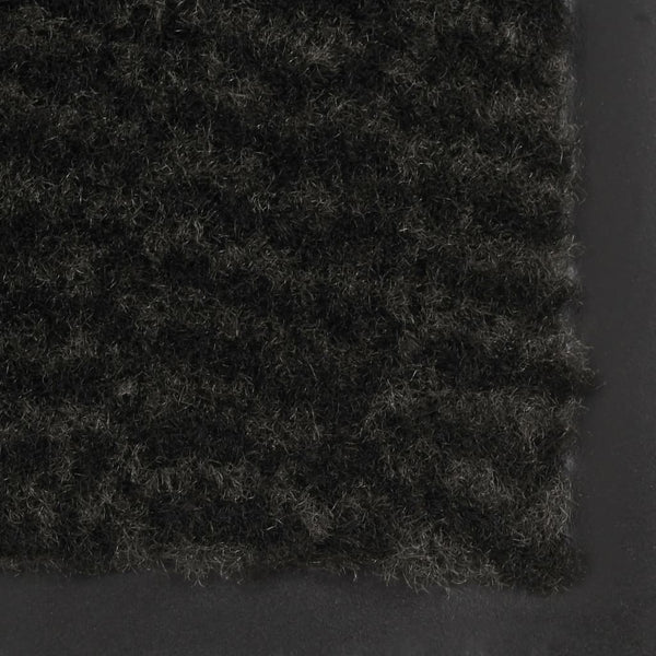 Schwarze Schmutzfangmatte rechteckig mit Flor Rihawi 40x60cm
