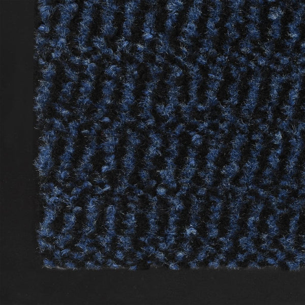 Blauer Schmutzfangläufer rechteckig Flor Rihawi 40x60cm