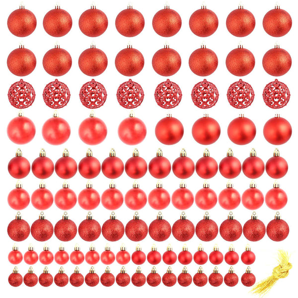 Rotes Weihnachtsbaumkugel-Set Ciforac 3/4/6cm (100 Stk.)