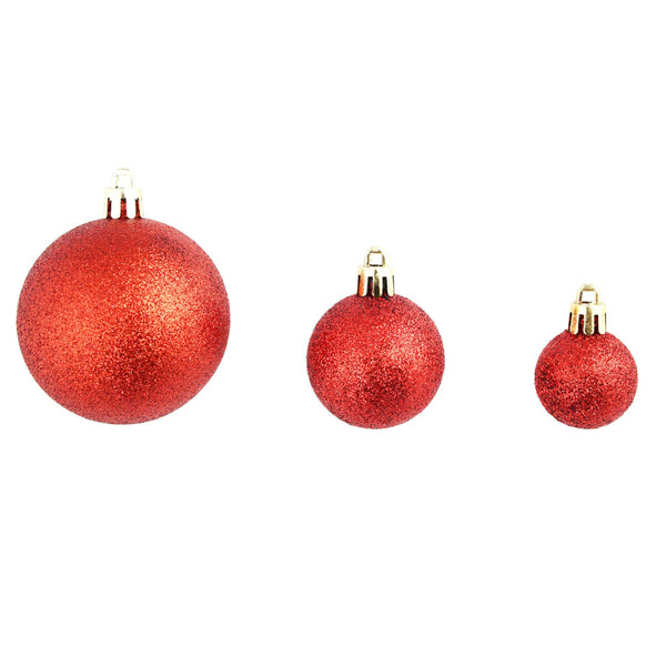 Rotes Weihnachtsbaumkugel-Set Ciforac 3/4/6cm (100 Stk.)