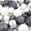 Weißes/graues Christbaumkugelset Ciforac 3/4/6cm (100 Stück)