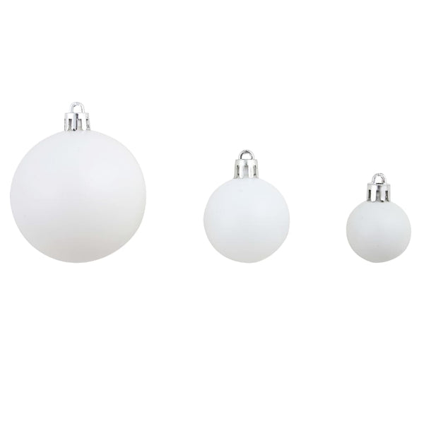 Weißes/graues Christbaumkugelset Ciforac 3/4/6cm (100 Stück)