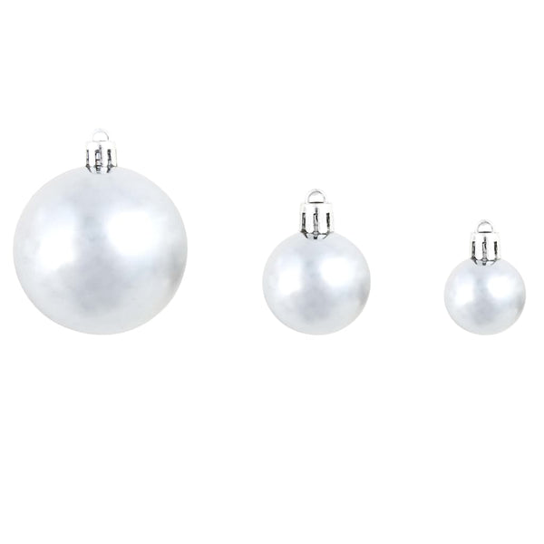 Weißes/graues Christbaumkugelset Ciforac 3/4/6cm (100 Stück)