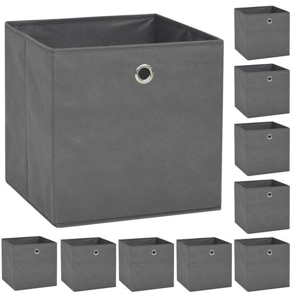 Graue Aufbewahrungsboxen Suciuran 32x32x32cm (10 Stk. Vliesstoff)