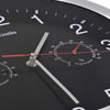 Schwarze Wanduhr Quarzwerk Feuchtigkeits- und Temperaturanzeige Titieni 30cm