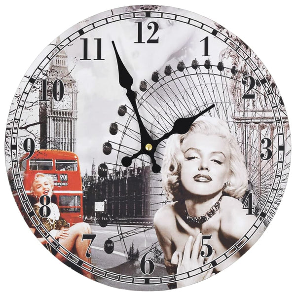 Wanduhr im Vintage-Stil Marilyn Monroe Tifor 30 cm