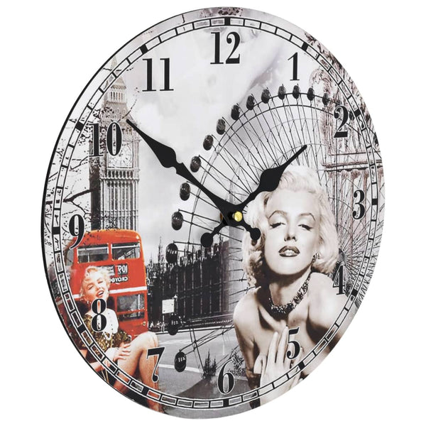 Wanduhr im Vintage-Stil Marilyn Monroe Tifor 30 cm