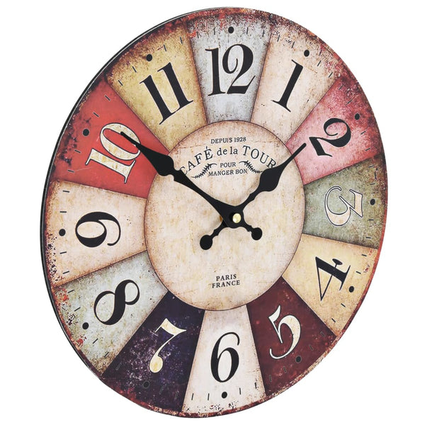 Bunte Wanduhr im Vintage-Stil Tifor 30cm
