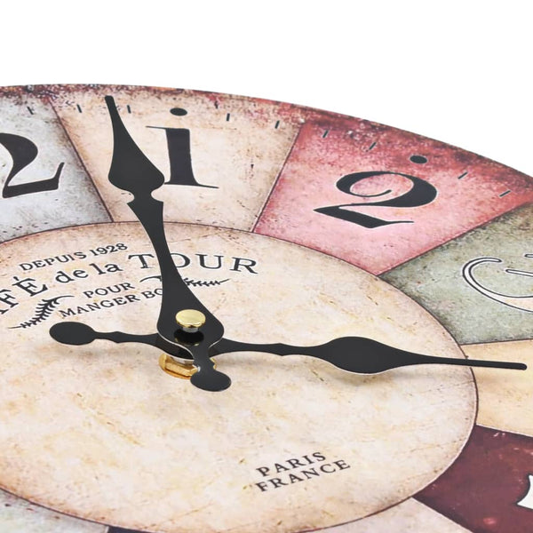 Bunte Wanduhr im Vintage-Stil Tifor 30cm