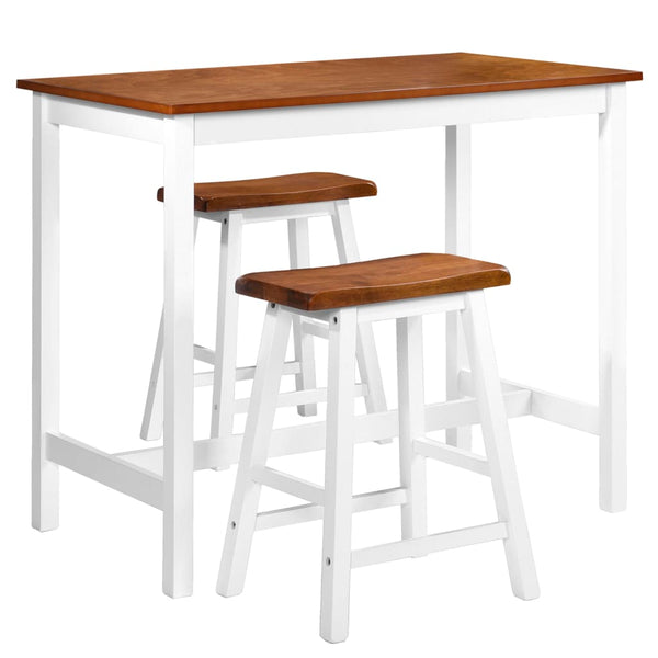 Bartisch und Hocker-Set Ildika 3-teilig (Massivholz)