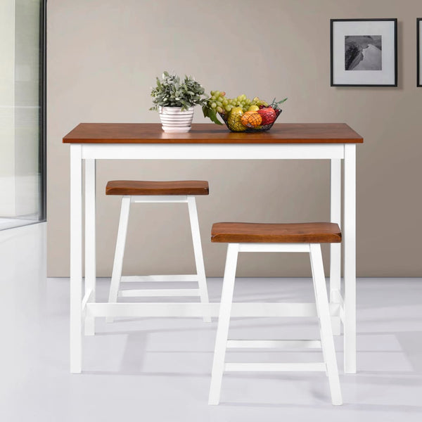 Bartisch und Hocker-Set Ildika 3-teilig (Massivholz)