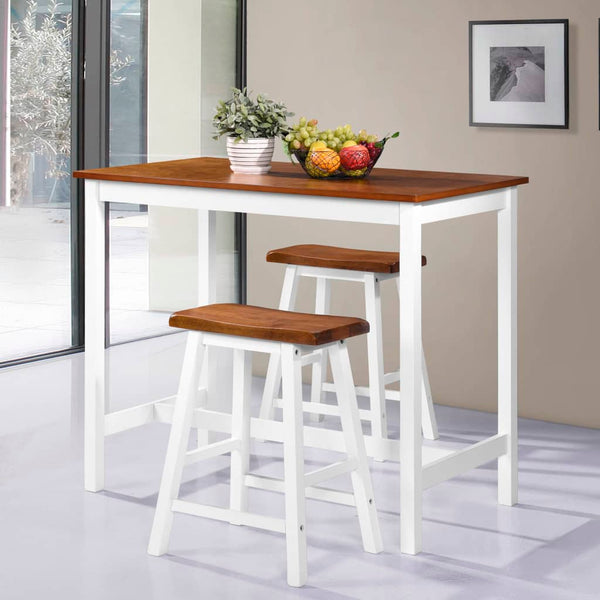 Bartisch und Hocker-Set Ildika 3-teilig (Massivholz)