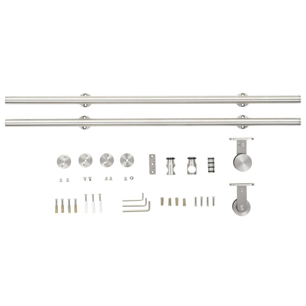 Marianita Schiebetürbeschläge 183 cm in Silber (Edelstahl)