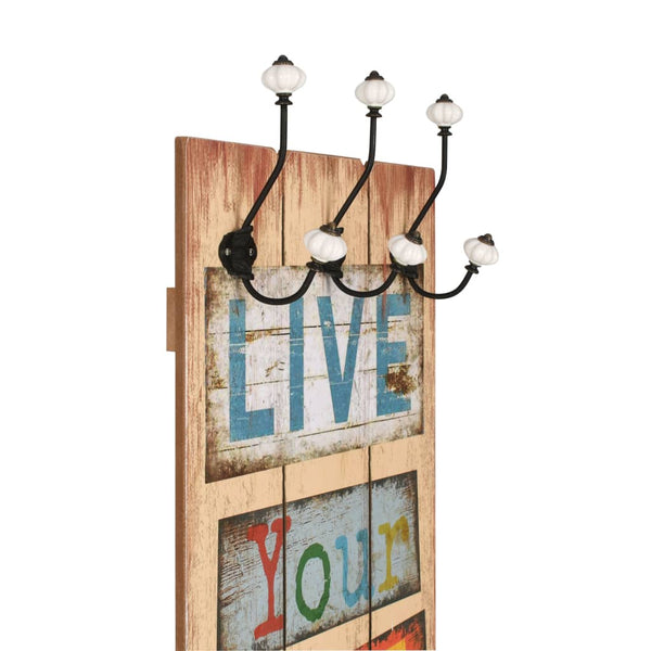 Wandgarderobe Live Life Ghaleb 120x40cm (mit 6 Haken)