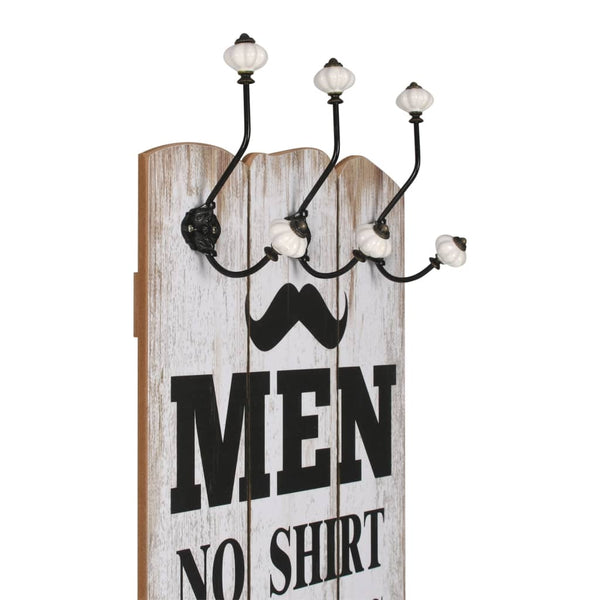 Wandgarderobe Ghaleb 120x40cm (mit 6 Haken für Damen und Herren)