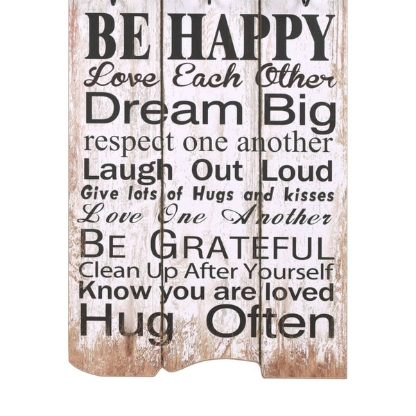 Wandgarderobe family rules Ghaleb 120x40cm (mit 6 Haken)