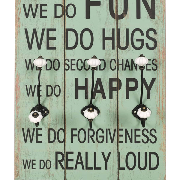 Wandgarderobe happy love Ghaleb 120x40cm (mit 6 Haken)